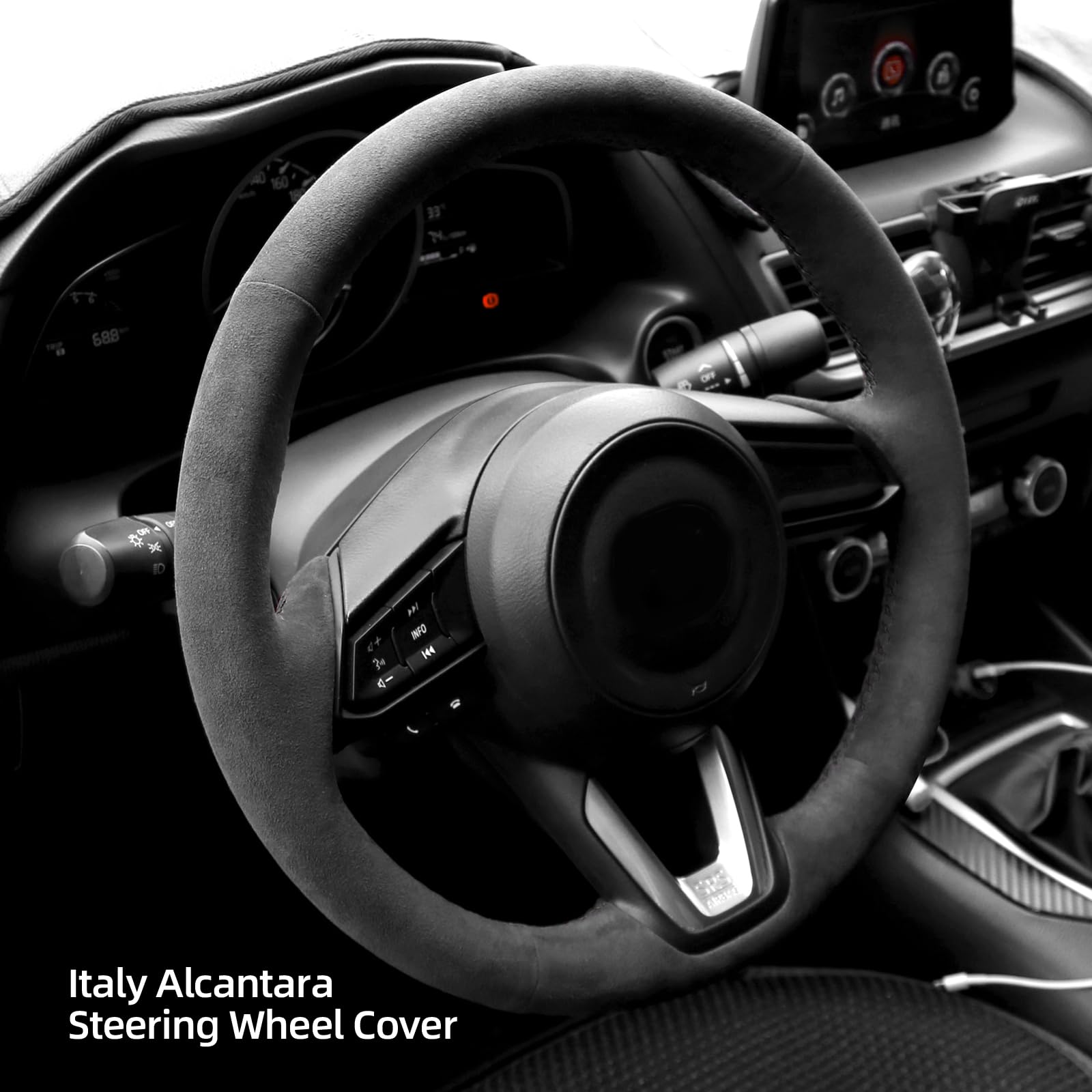 Amazon | Alfanxi ハンドステッチ 縫製 イタリア アルカンターラ カー